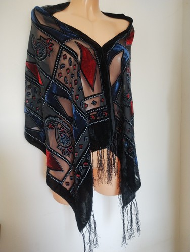 Sheer black silk velvet - silk,