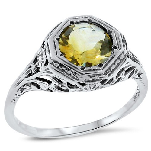 Art deco style genuine citrine - art,