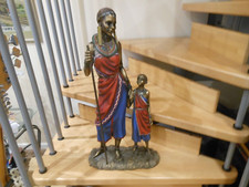 LEONARDO COLLECTION LARGE FIGURINE MASAI WOMAN & CHILD 24'' TALL