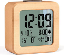 Alarm Clock, Wooden Digital