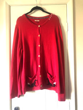 JOE BROWNS RED FOX THEMED CARDIGAN   Size 18