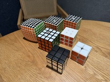 Collection of Used Puzzle Cubes: 2x2x2–7x7x7 Plus Bonus Mirror Cube