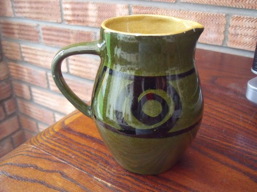 Brixham pottery milk jug - pottery,