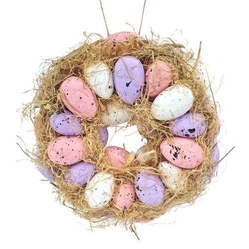 Easter wreath with pink - easter,