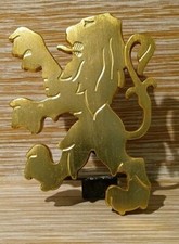 Peugeot Lion 104 204 304 404 504 Gold Aluminium Car Badge 10.25cm x 7.75cm