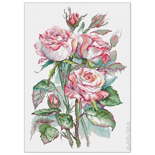 Watercolour roses cross - watercolour,