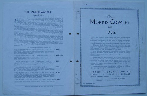 Morris cowley 14 - 11.9, hp