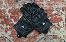 Leather Motorcycle Gloves - Short - Black - Extra Large XL but more like a Large