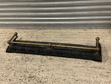 Antique Circa 1900 Cast Iron and Brass Fire Fender