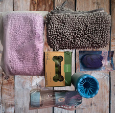 Complete Pet Care Set; Water Bottle, Drying Towel, Poop Bags, Feet Washer, Leash