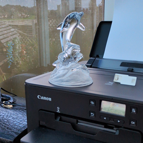 Clear glass dolphin - clear,