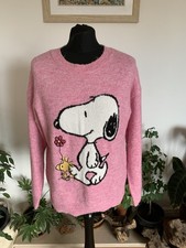 Snoopy Rare Primark Jumper Peanuts - Size Small - Pink Pullover Fluffy