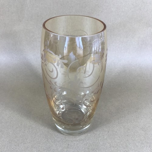 Beautiful orange floral etched - orange,