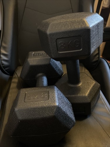8kg rubber dumbbell - x,