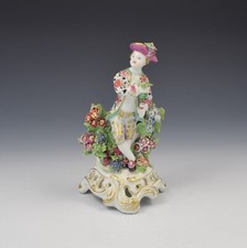 Rare Bow Porcelain Figure Autumn Adolescent Four Seasons c.1760 Antique Georgian