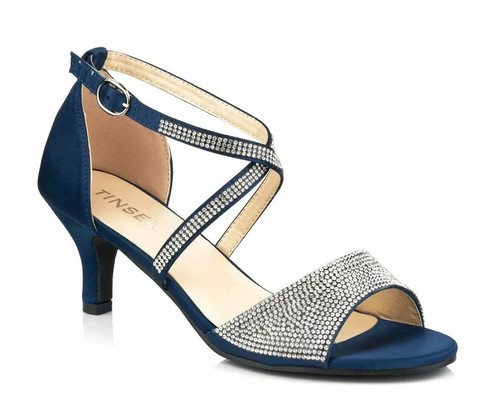 New navy blue - satin, diamante