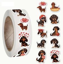 Dachshund Dog Stickers Roll Cute Sausage Dog Party Labels Cards & More 2.5cm