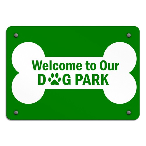 Horizontal metal sign welcome - sign,