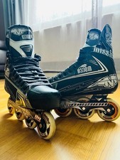UK size 9.5 Mission Axiom A5 roller skates with minimal scratches on toe