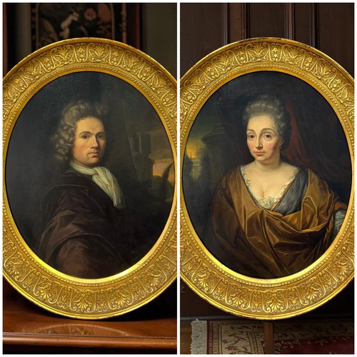 Pair 18th century antique oil - 18th,
