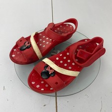 CROCS Sandals Red 1 Girls Minnie Mouse Disney Toddler Straps