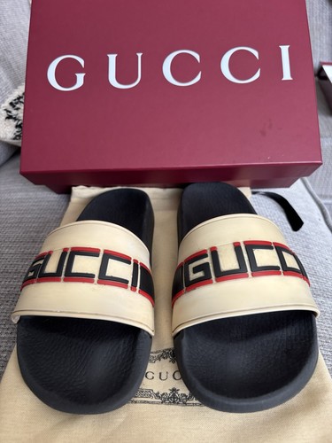 Gucci sliders ecru - ecru, black