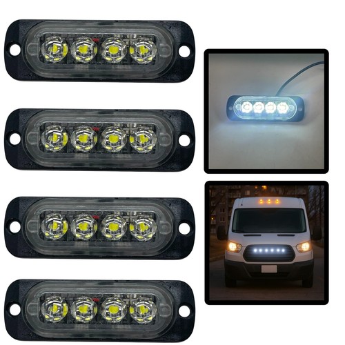12v 24v white led - 4x, flush