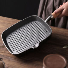 Grill Pan Non Stick Griddle Frying Poring Lips Induction Skillet Cooking Steak ~