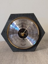 Mid Century Daymaster Hand Made in Green Slate Barometer Mantle VGC