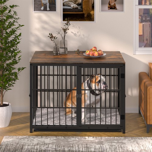 Rustic wooden dog crate pet - rustic,
