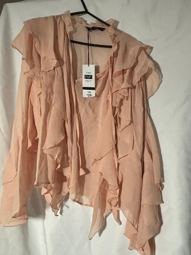 Peach frilly long sleeve - peach,,