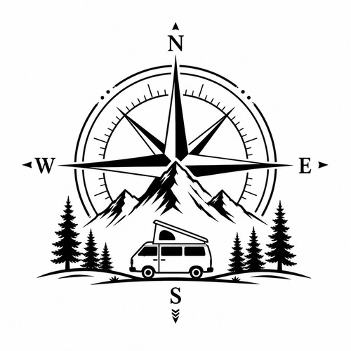 Large compass mountain - x,