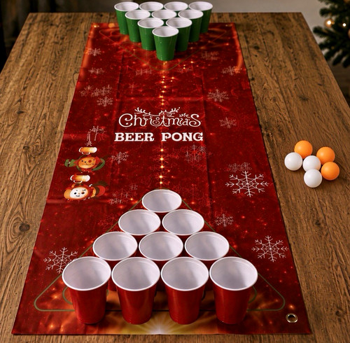 Christmas beer pong game - christmas,