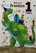 GRANDSON 1st BIRTHDAY CARD