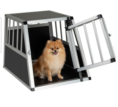 Aluminum dog transport box - aluminum,