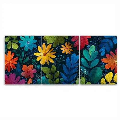 3pcs vibrant floral retro - 3pcs,