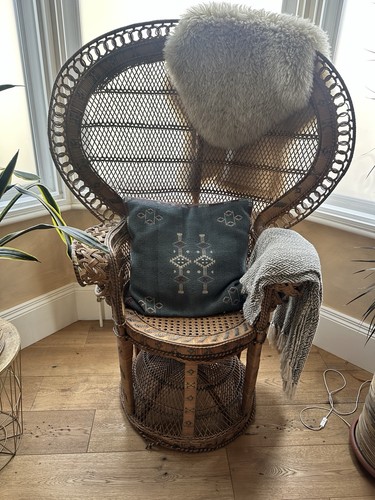Vintage wicker peacock chair - wicker,