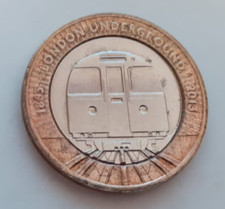 2013 £2 Coin. London Underground Tube Train. Two Pound.