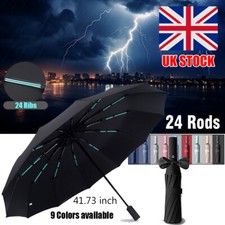 Extra Strength Foldable 24 Rods Umbrella Fully Automatic Large UV/Rain Protect