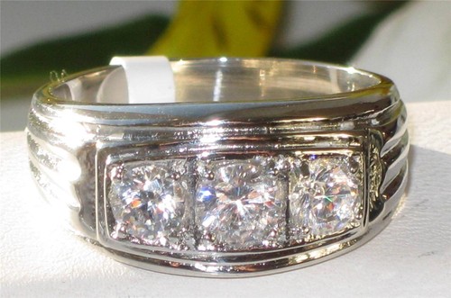 Mens three stone ring - , cz