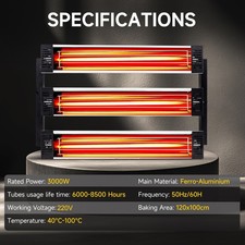 3000W Spray Booth Infrared
