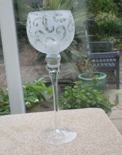Tall glass hurricane candle - glass,