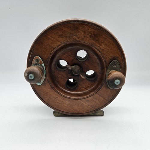 Antique wood brass - &, fishing