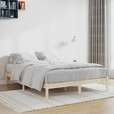 Solid Pine Bed Frame 152x203cm Queen Without Mattress Wooden Slats