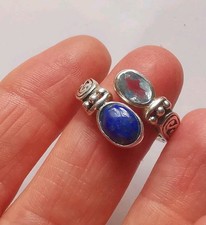 Sterling Silver Lapis Lazuli And Topaz Ring, Size M. R5M