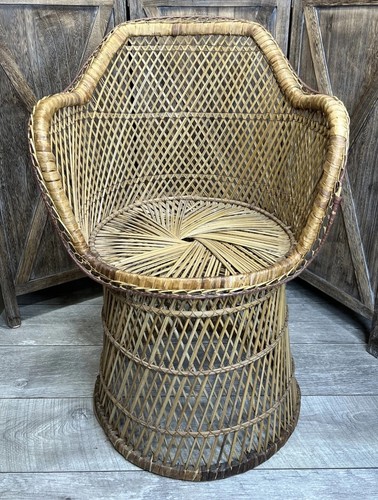 Vintage mcm boho wicker chair - vintage,