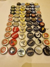 65 Used Bottle Caps Mixed Lot