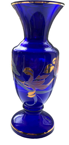 Bohemian glass vase - glass, vase,
