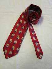 Rare Vintage Moschino Designer Handmade  Elephant Love Red  Colour 100% Silk Tie