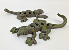 Set of 2 Cast Iron Lizard
